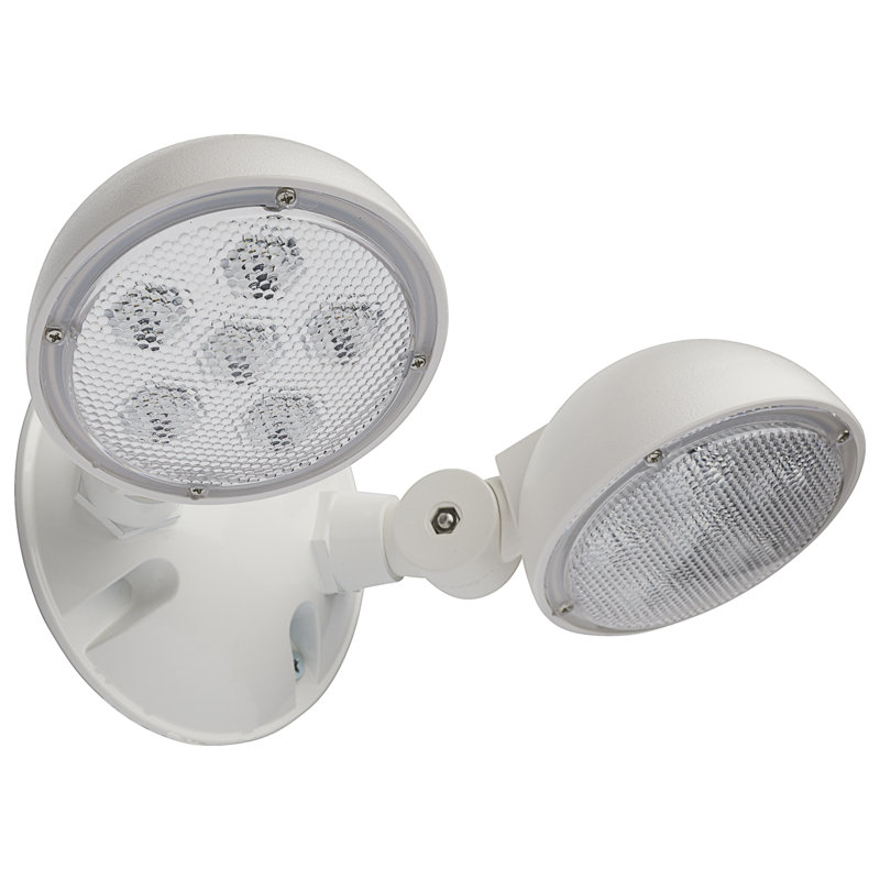 Éclairage de secours à distance 1,5 watts, faible puissance, double tête, finition blanche, 3,6 volts