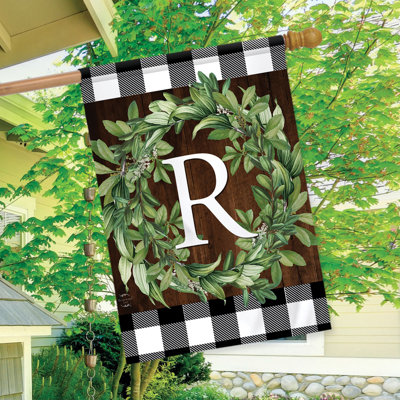 Couronne, monogramme, lettre R, drapeau de la maison