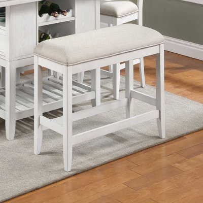 1Pc Transitional Finish Fabric Upholstered Counter-Height Dining Bench