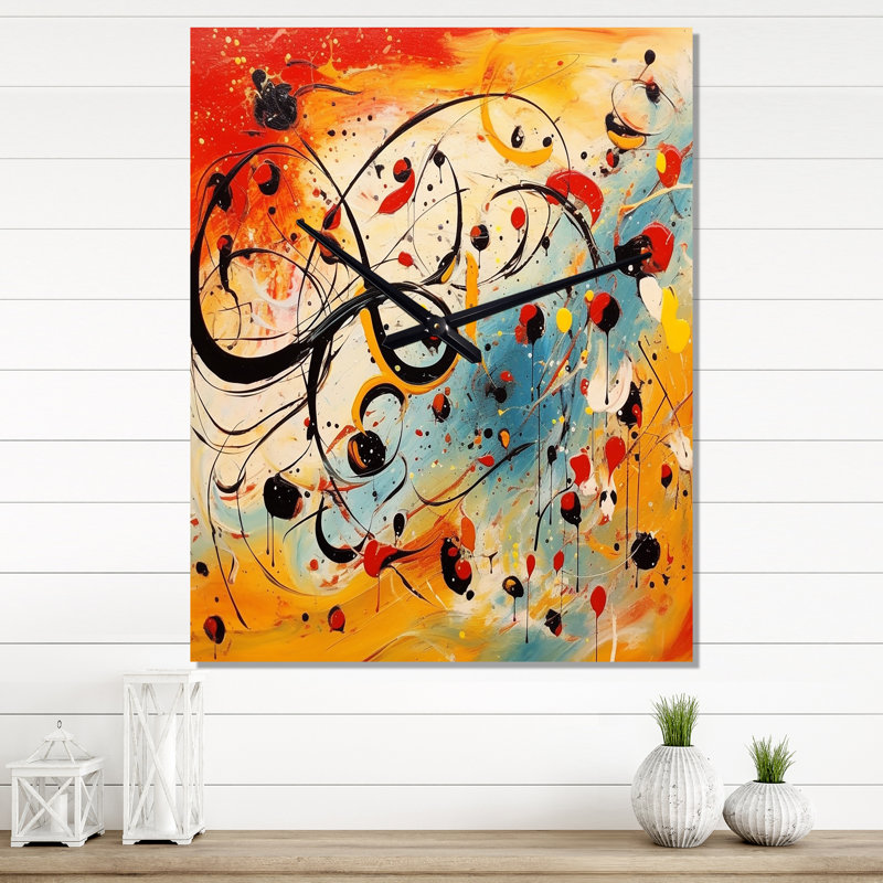 Horloge murale "All That Jazz Colorful Joy - Abstract Collages", H 32 po x l 16 po x P 1 po