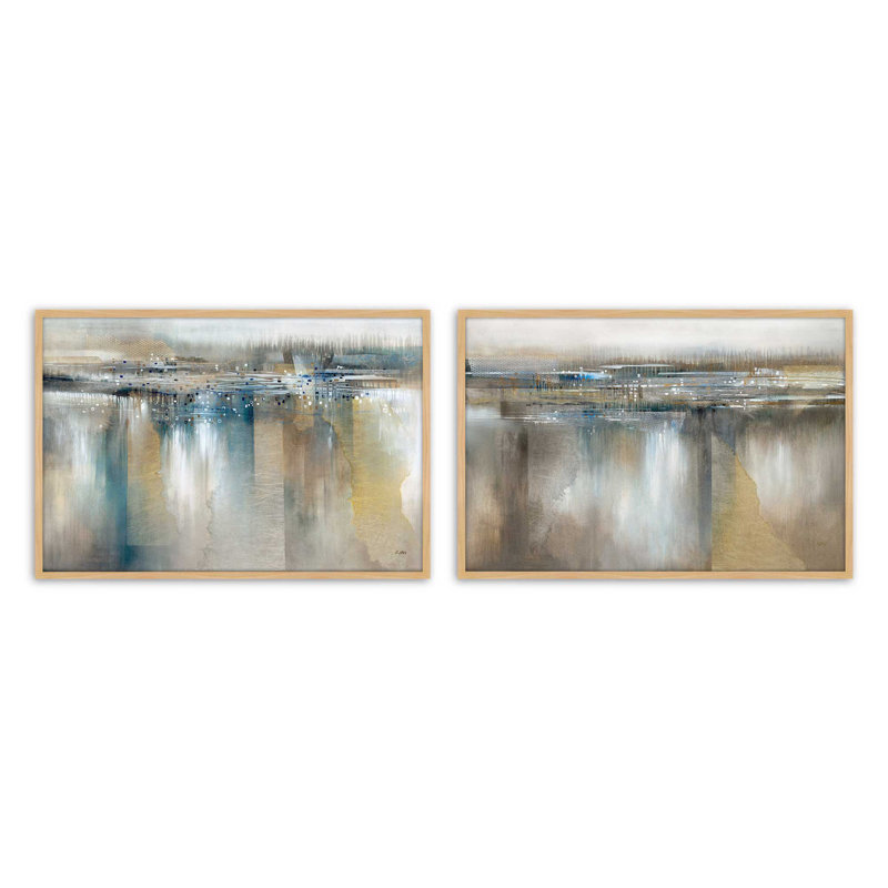 Ensemble de 2 imprimés Moody Drift Lines, 12 po x 8 po, Impression encadrée, Érable