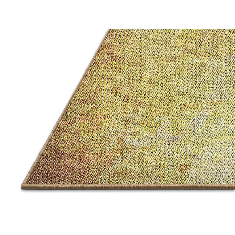 Tapis jaune / brun Power Loom, Rectangle 5 pi x 7 pi