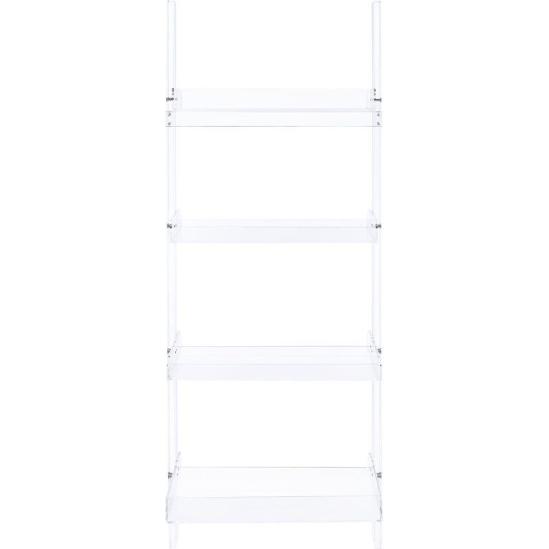 Bibliothèque transparente à 4 tablettes en acrylique pour décoration de bureau moderne