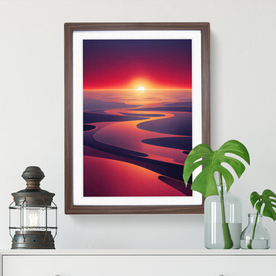 Futuristic Sunset View - Single Picture Frame Print
