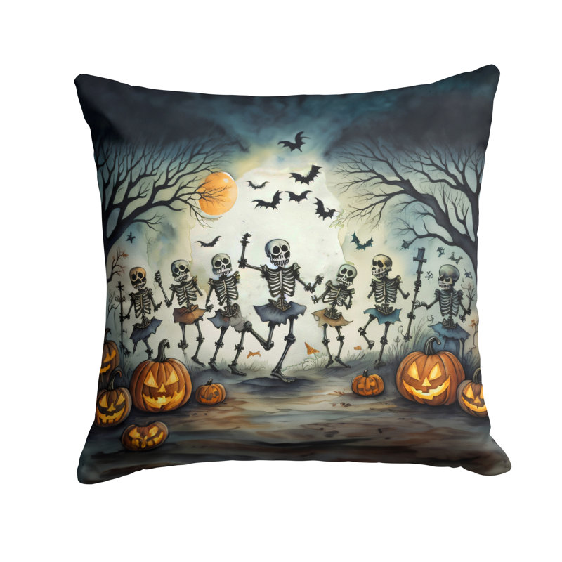 Coussin décoratif intérieur / extérieur en polyester More / Spooky More Spooky Halloween, 14 po x 14 po