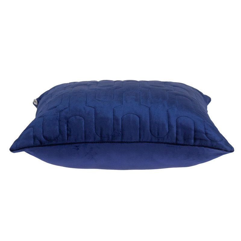 Coussin décoratif, Motif géométrique bleu matelassé