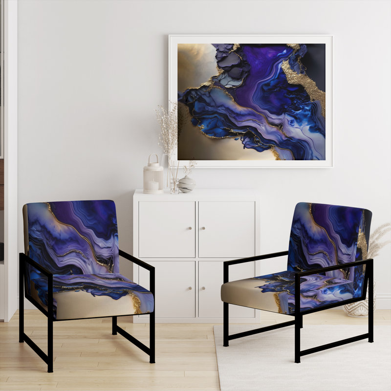 Crillon - Fauteuil d'appoint rembourré en marbre, Noir, noir, noir, noir