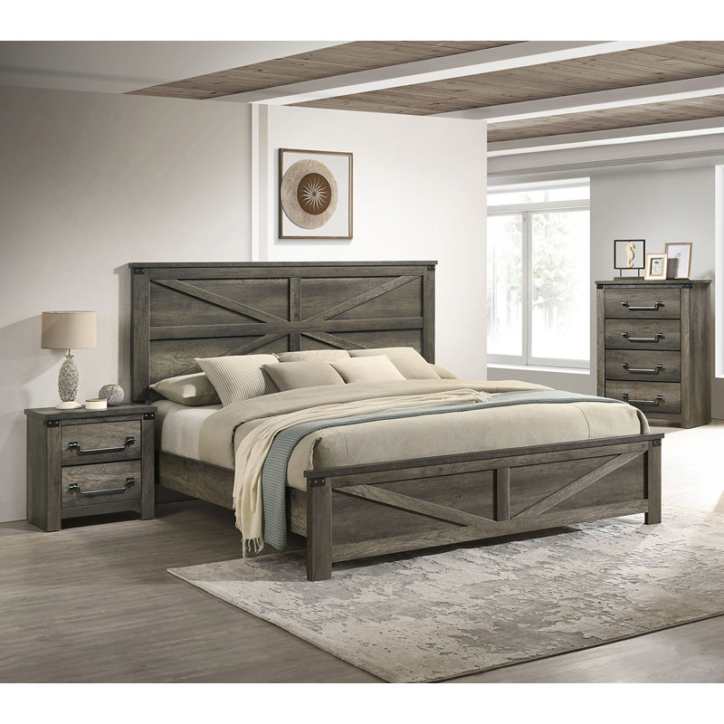Table de chevet, gris rustique