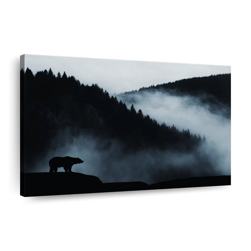 «Foggy Mountain Bear» sur toile, H 20 po x l 30 po x P 1,25 po