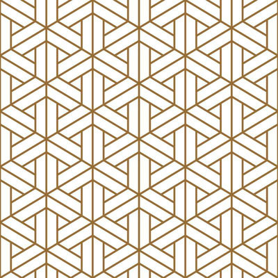Luxury Golden Geometric Print Peel & Stick Wallpaper N05059