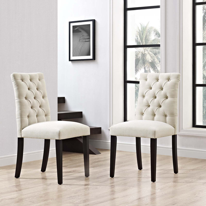 Chaise de salle à manger en cuivre Copper Grove Trilj par Modway, Beige