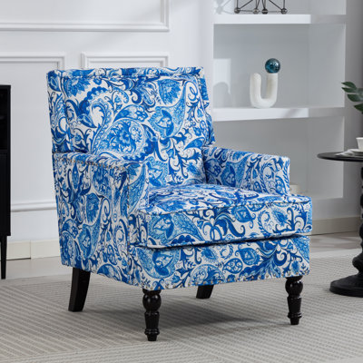 27.1'' Wide Transitional Upholstered Armchair with Solid Wood Legs