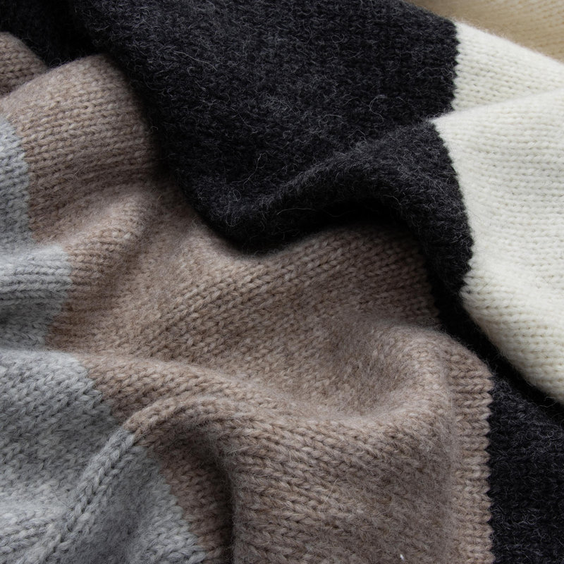 Ombre Alpaca Hand Woven Throw Blanket