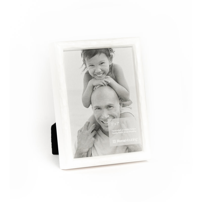 Cadre pour photo simple en bois embossé, Blanc, 5 po x 7 po