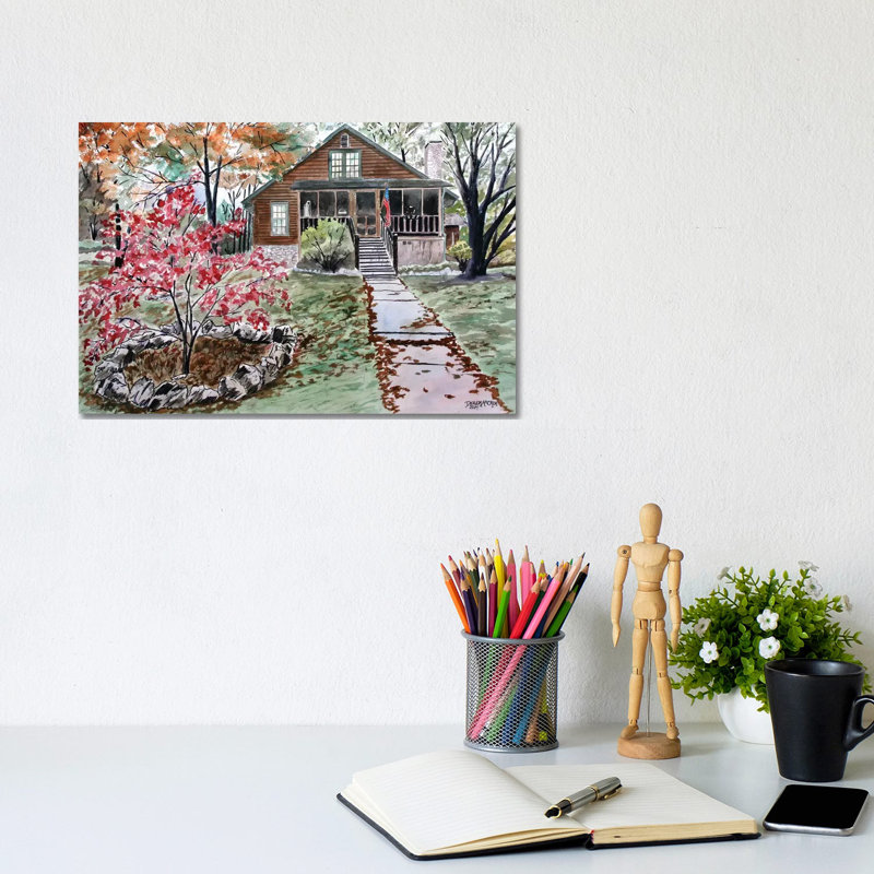 Log Cabin by Derek McCrea - Wrapped Canvas Print, 20.32 cm H x 30.48 cm W