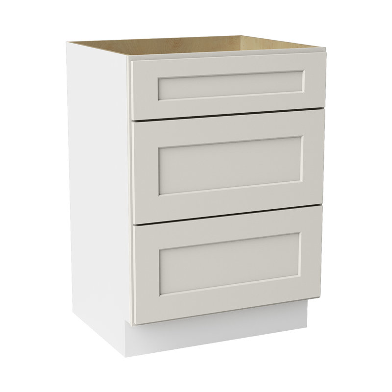 Armoire de salle de bain en bois massif prête à assembler, Crème Shaker, 24"