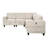 6-Piece Modular Sectional With Storage Seats, Side Pockets, Charging Ports Beige Corduroy Fabric Modern Living Room Sectional Couch Solid Wood Furniture