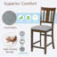 Chaises de salle à manger seulement, ensemble de chaises de salle à manger à hauteur de comptoir pour 4 personnes, chaise de cuisine avec siège rembourré