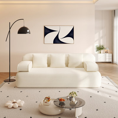 Sofa Couch for Home Office, Convertible Sofa Bed with 3 Pillows for Small Spaces