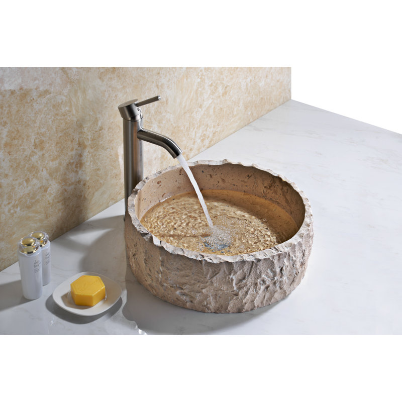 Lavabo de salle de bain vasque circulaire en pierre de marbre Iro