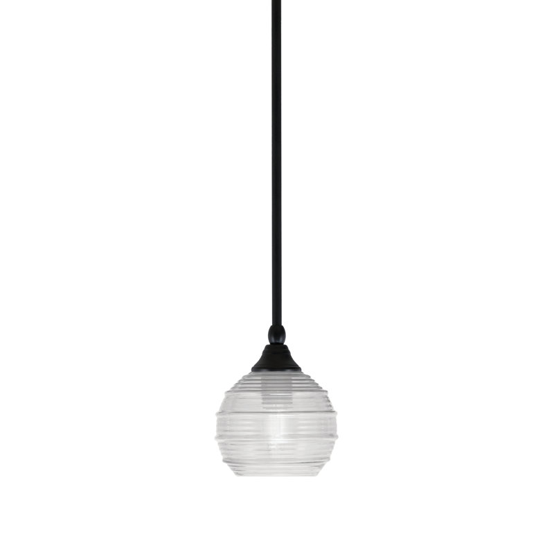 Stem Hung Mini Pendant With 6" Glass, Clear