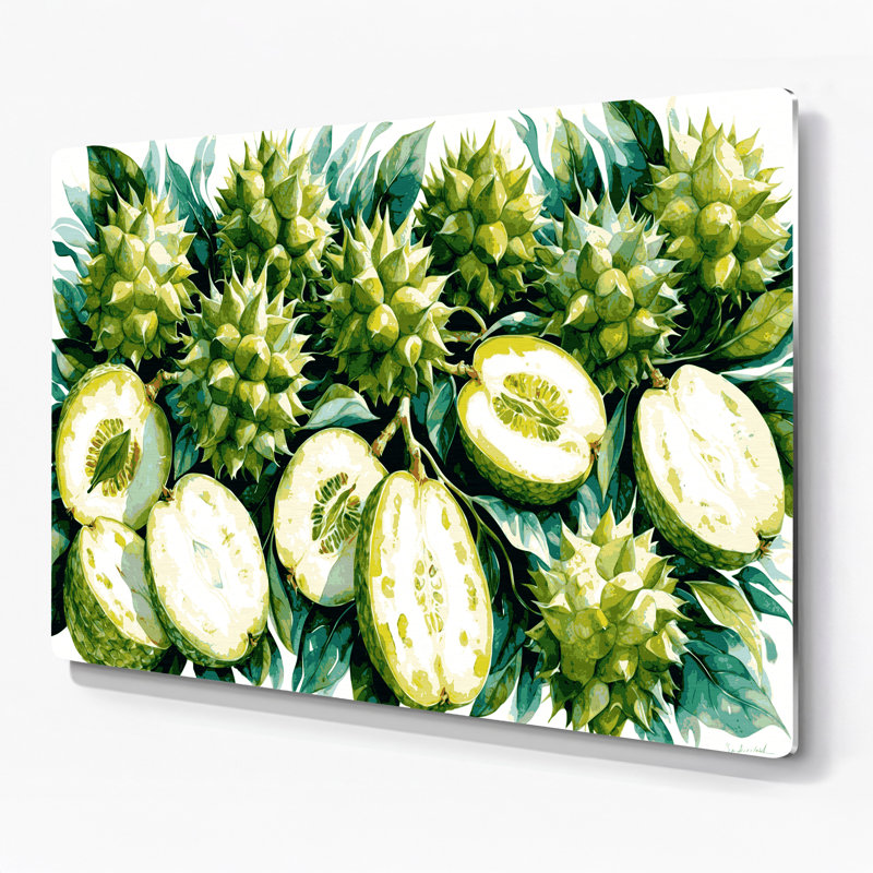 Art mural en métal beige Fruit Soursop, H 11 po x l 14 po