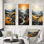 «Countryside Misty Morning Patchwork», 3 pièces sur toile-385668772-385668775