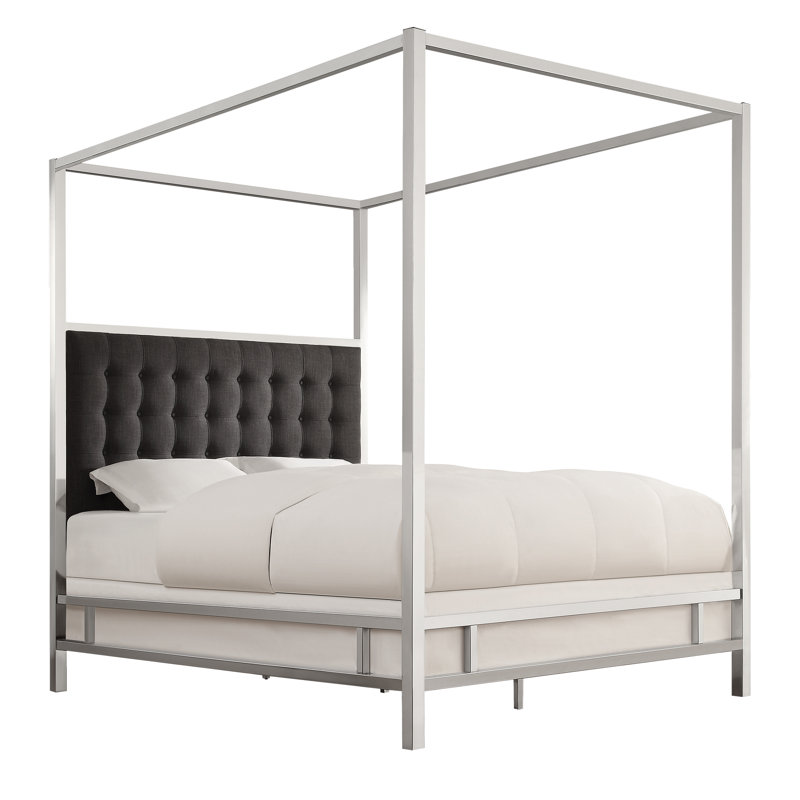 Upholstered Metal Standard Bed, King