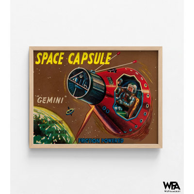 Espace capsule Gemini par Retrorocket, décor de bureau astronaute rouge, idée rétro d'amant de la NASA, cadeau d'anniversaire de petit ami de science-fiction