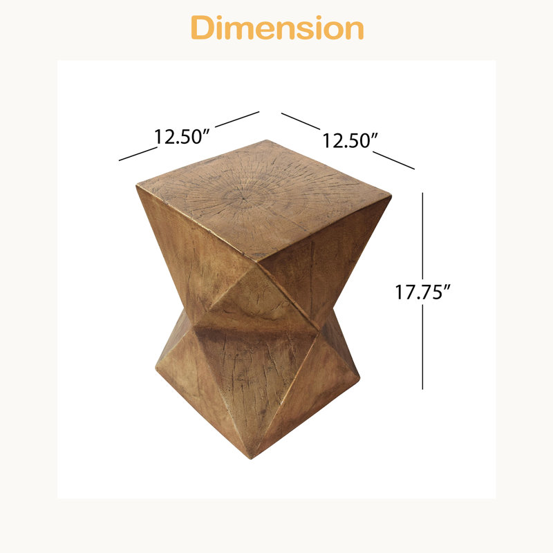 Side Table, Yellow/Natural