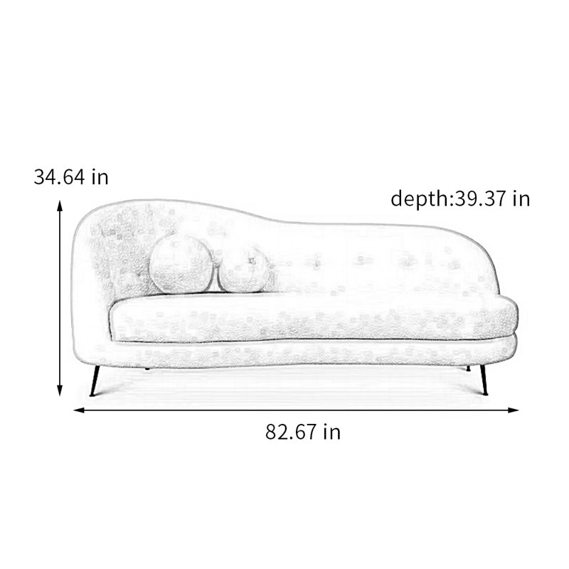 Petit fauteuil de luxe Nordic Light Luxury, Mélange de polyester blanc
