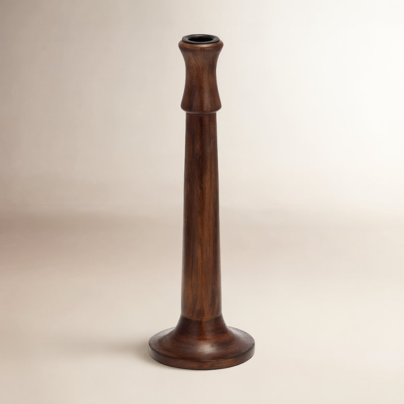 Solid Wood Tabletop Candlestick, 12" H x 4" W x 4" D