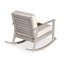 Chaise berçante en eucalyptus avec coussins, finition gris bois flotté, coussins vert foncé-130717296