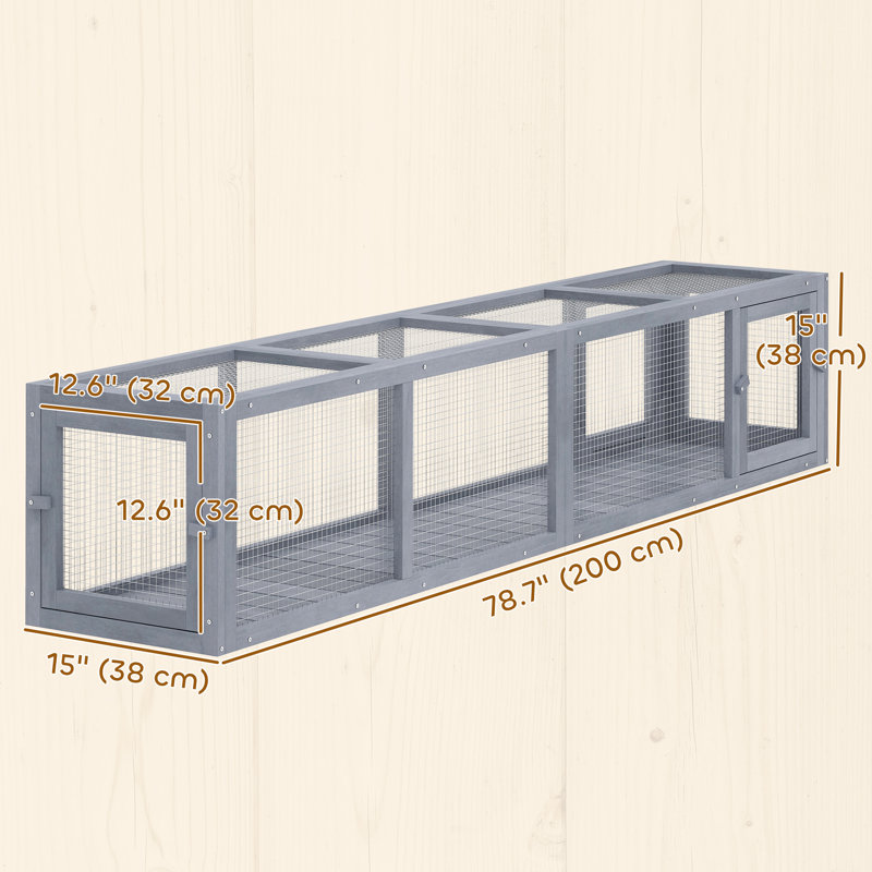 Wooden Outdoor Cat Tunnel Toy W/ Multiple Entrances, Cat Tube