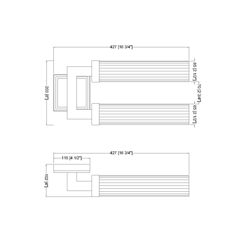 Beau 2 Light Wall Sconce, Matte Black