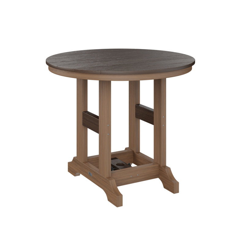 Garden Classic Outdoor Round Dining Table, Brazilian Walnut, Antique Mahogany