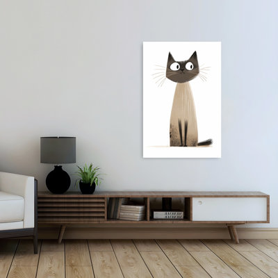 Minimalist Siamese Cat Elegant Modern Cat Wall Art Print