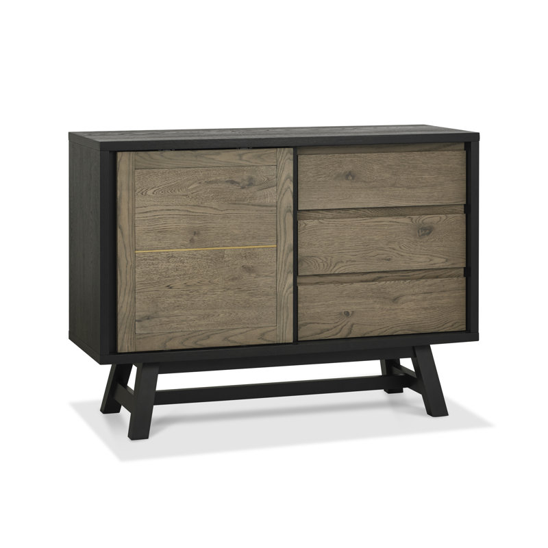 Mercie 116cm Sideboard, Weathered Oak/Peppercorn