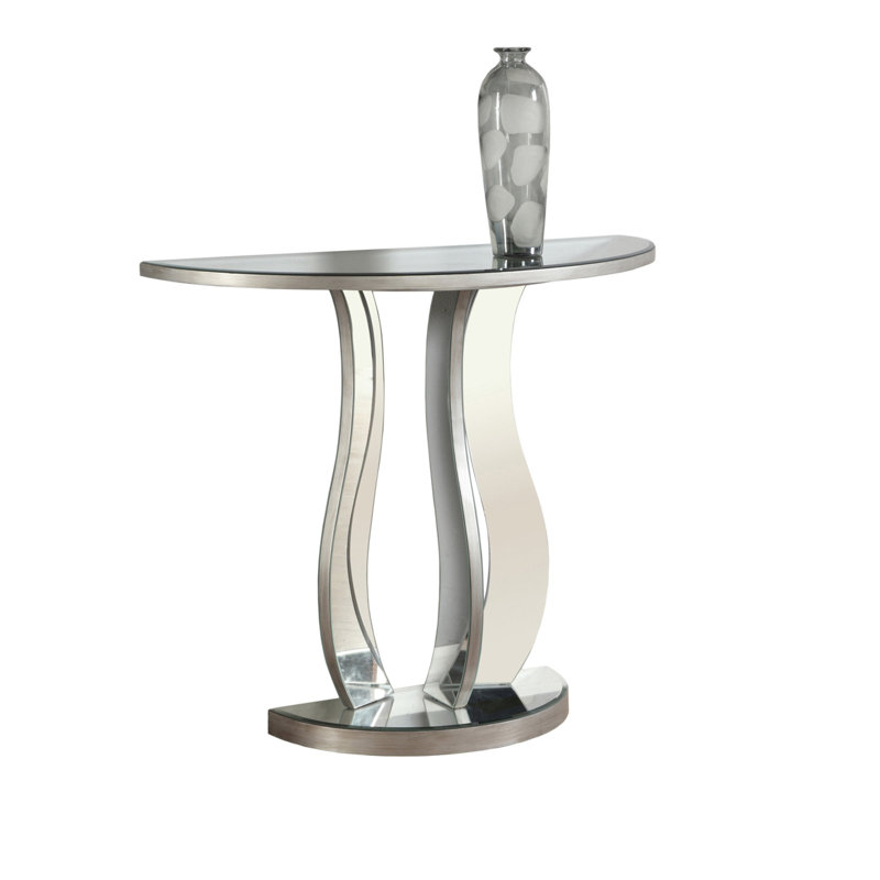 Table d'appoint, console, vestibule, étroit, canapé, salon, chambre à coucher, miroir, gris, transparent, Nickel