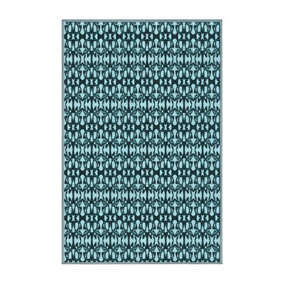Tapis bleu tissé à la machine