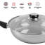 SQ Professional Lustro Stainless Steel 24cm Frying Pan With Glass Lid