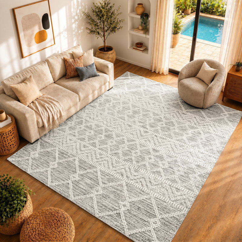 Hygge Textured Wool Hand Woven Area Rug, Runner 76 x 244cm
