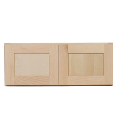 Unfinished Ready To Assemble Solid Wood Shaker Kitchen Wall Cabinet — 30″ W × 15″ H × 12″ D — W3015