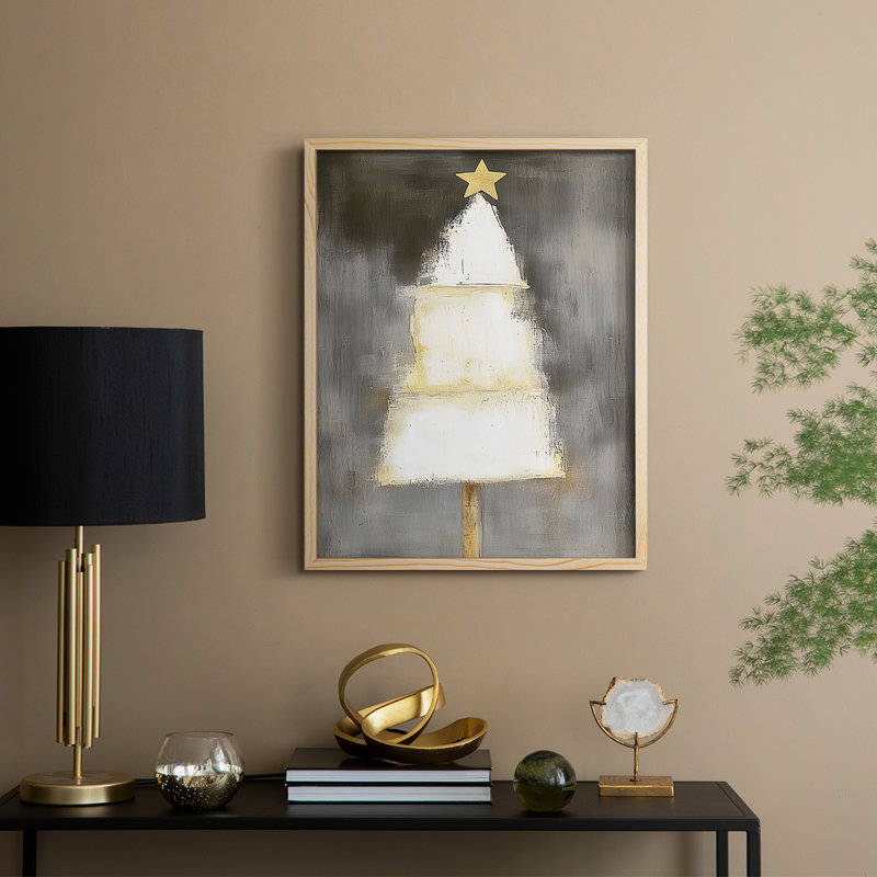 «Christmas Holiday Art» DCCLxxx, reproduction encadrée - bois massif, H 15 po x l 12 po, Naturel