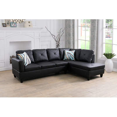 Glennia Faux Leather L-Shaped Sectional