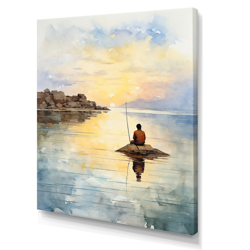 Meditation Serenity By The Sea 3 - Art mural méditation, Toile tendue, H 44 po x l 34 po x P 1,5 po