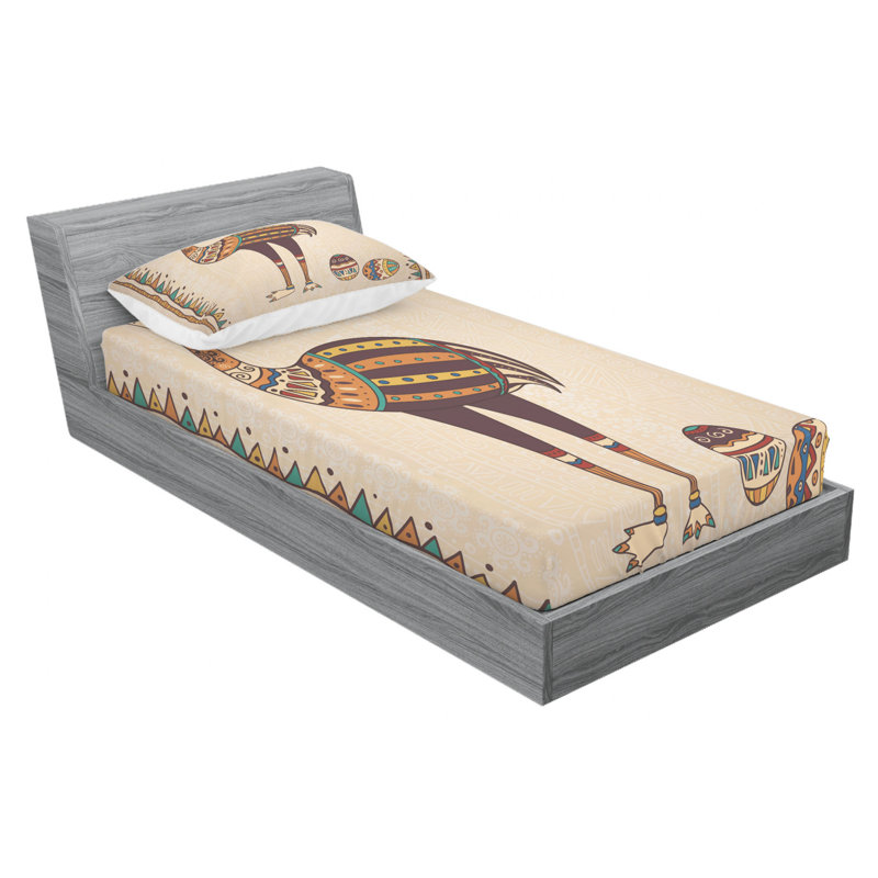 Ensemble de draps en autruche, Ensemble de draps pour lit simple avec drap-housse