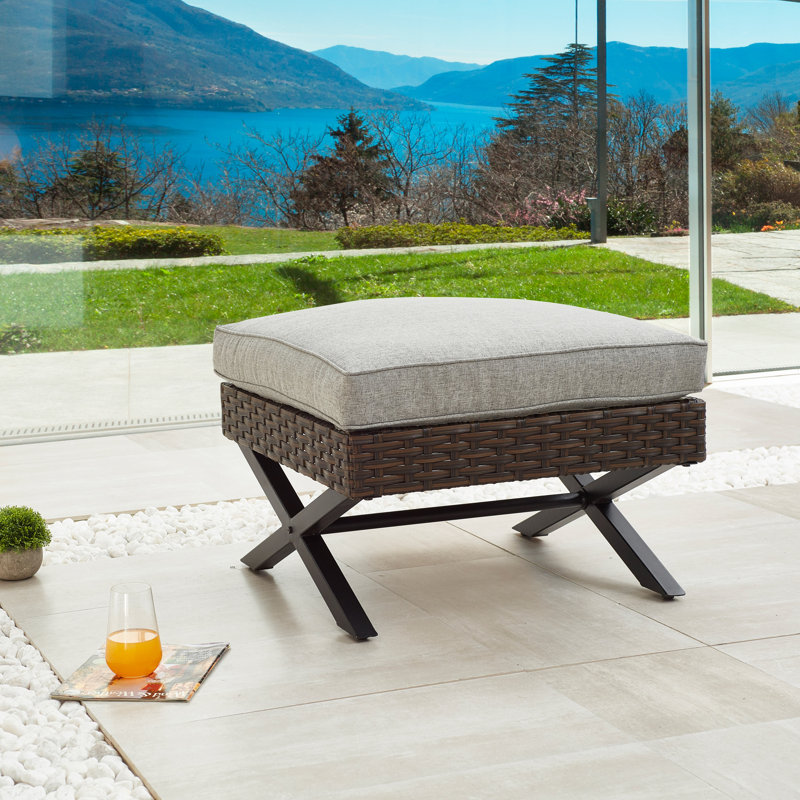 Repose-pieds d'extérieur avec coussin Boydston
