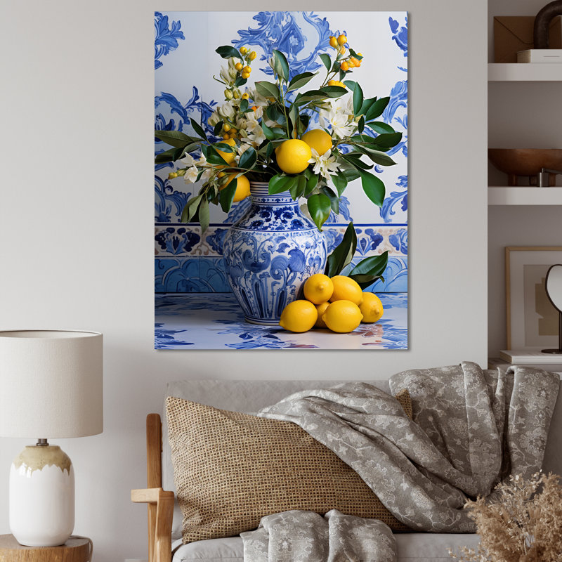 Carreaux grecs nature morte cuisine III - Boho Pottery, art mural, H 20 po x l 12 po x P 1 po, Toile tendue