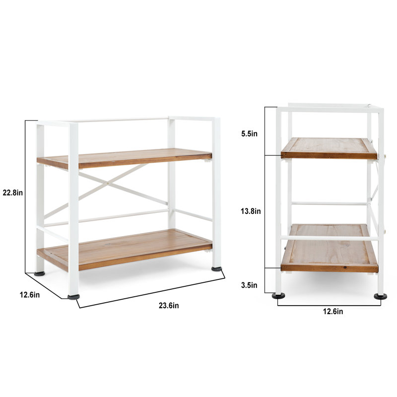 Bibliothèque étagère Iron, Blanc, (2 tablettes) H 22,8 po x l 23,6 po x P 12,6 po